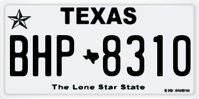 TX license plate BHP8310