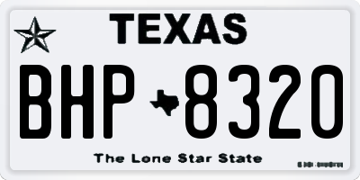 TX license plate BHP8320
