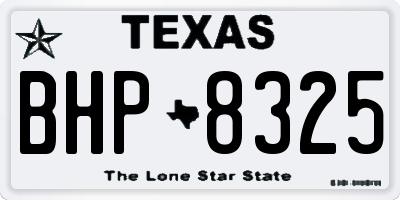 TX license plate BHP8325