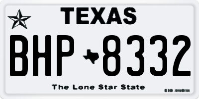 TX license plate BHP8332
