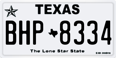 TX license plate BHP8334