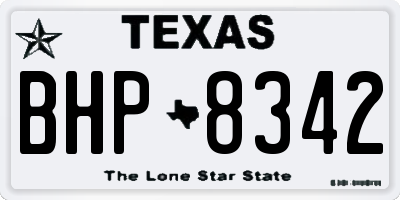 TX license plate BHP8342