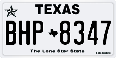 TX license plate BHP8347