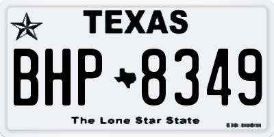 TX license plate BHP8349