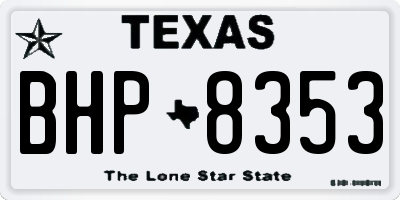 TX license plate BHP8353