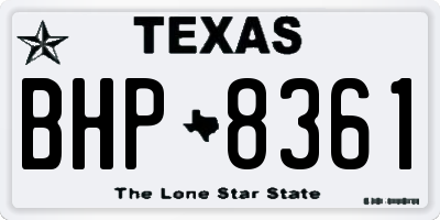 TX license plate BHP8361