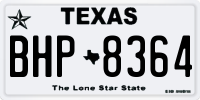TX license plate BHP8364