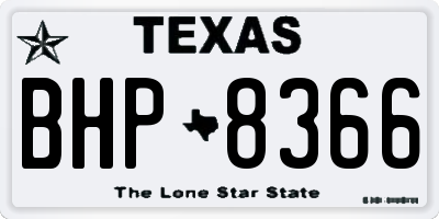 TX license plate BHP8366