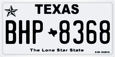 TX license plate BHP8368