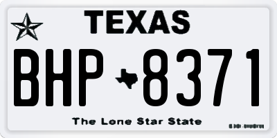 TX license plate BHP8371