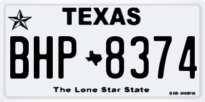 TX license plate BHP8374