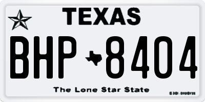 TX license plate BHP8404