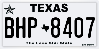 TX license plate BHP8407