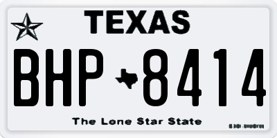 TX license plate BHP8414