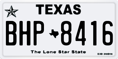 TX license plate BHP8416