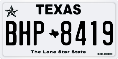 TX license plate BHP8419