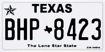 TX license plate BHP8423