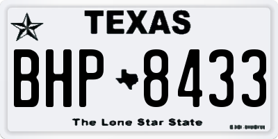 TX license plate BHP8433