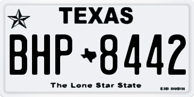 TX license plate BHP8442
