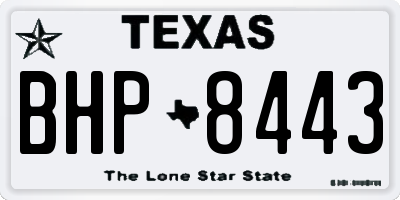 TX license plate BHP8443