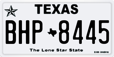 TX license plate BHP8445