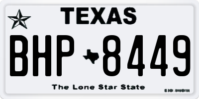 TX license plate BHP8449