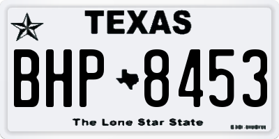 TX license plate BHP8453