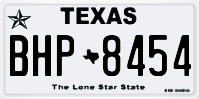 TX license plate BHP8454