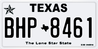 TX license plate BHP8461