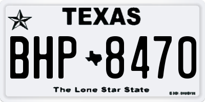 TX license plate BHP8470