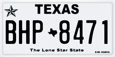 TX license plate BHP8471