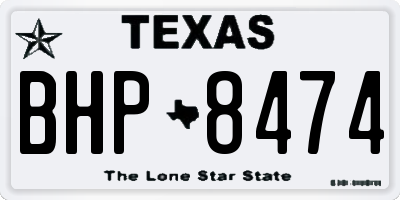 TX license plate BHP8474