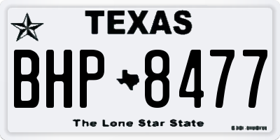 TX license plate BHP8477