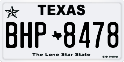 TX license plate BHP8478