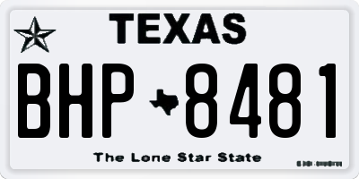 TX license plate BHP8481