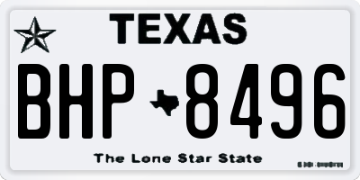 TX license plate BHP8496