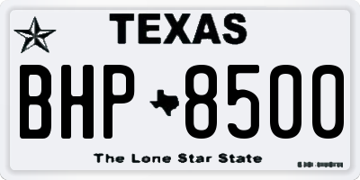 TX license plate BHP8500