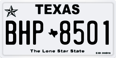 TX license plate BHP8501