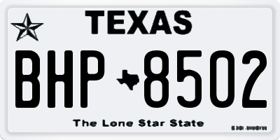 TX license plate BHP8502
