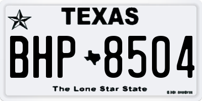 TX license plate BHP8504