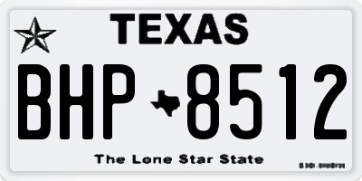 TX license plate BHP8512