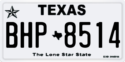 TX license plate BHP8514