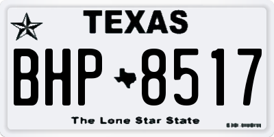 TX license plate BHP8517