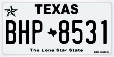 TX license plate BHP8531