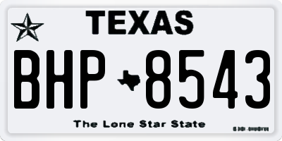 TX license plate BHP8543