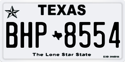 TX license plate BHP8554