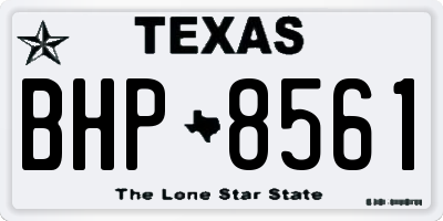 TX license plate BHP8561