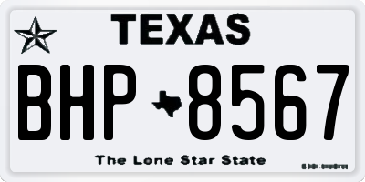 TX license plate BHP8567