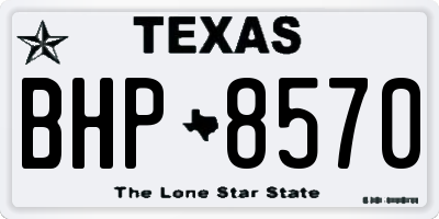 TX license plate BHP8570