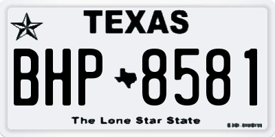 TX license plate BHP8581